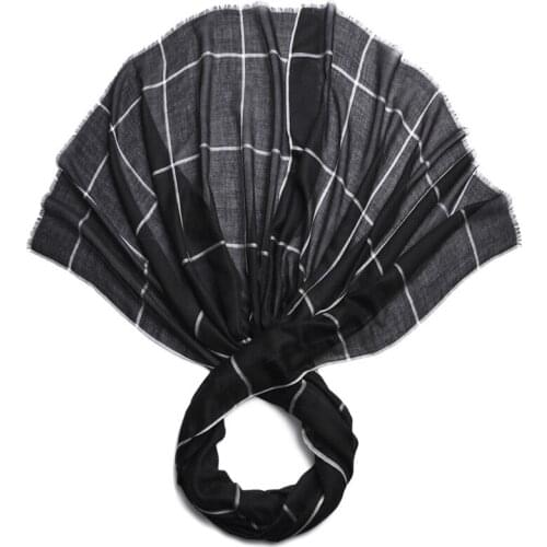 100%cashmere women fashion plaid thin scarf shawl 90x200cm solid color large size