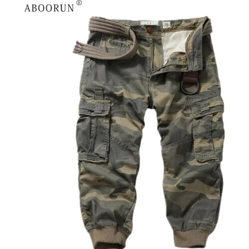 Mens Multi Pockets Cargo Shorts Summer Camouflage Haren Joggers Pants Slim Casual Shorts for Male