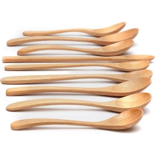 Beech Seasoning Measuring Spoon Honey Teaspoon Portable Natural Wooden Cooking Spoons Kitchen Accessories