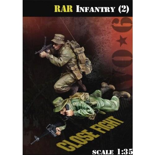 1/35 Resin Figure Model kits War scene 2 figures Unassambled Unpainted 033