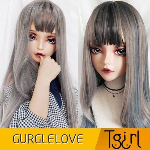 Tgirl Female Permanent Makeup With Hair and Eyes For Crossdresser Cosplay Drag queen женская маска