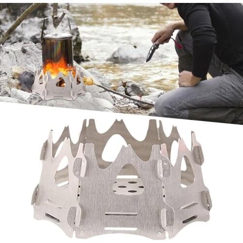 Outdoor Stove Stainless Steel Camping Stove Ultralight Backpacking Stove Wild Comfire Grill Cookware Camping Equipment Hiking