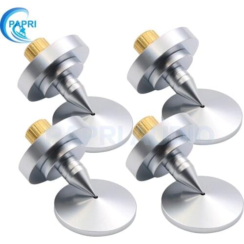 PAPRI 4PCS 35*37MM+M8 Pure Brass High Quality Speaker Amplifier CD Player DAC Spike Feet With DISC Feet Pad Nails