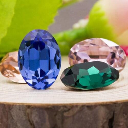 High Quality K9 Crystal More Colors Oval Fancy Stone 10x14mm 13x18mm Droplet Pointback Jewelry Stone