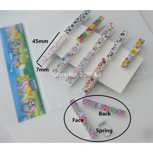 WBNVVL Painting 45mm wood pegs printed double sides 30pcs (3 cards) DIY craft supplies home decoration wooden clips