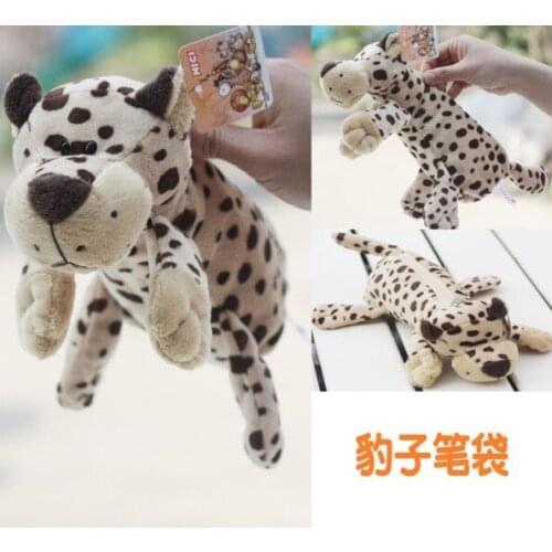 Plush toy cute 1pc 25cm forest happy leopard school fashion bag pencil case toy children gift