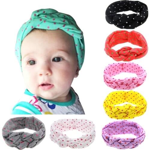 1 Pieces Baby Girl Headband Infant Hair Turban Dot Cloth Newborn Headwear Tiara Gift Toddlers Bandage Ribbon Tie Headwrap