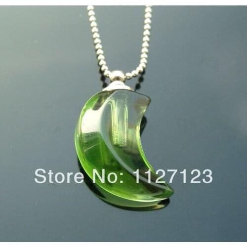 25pcs/lot green moon Rice vials pendants rice vial pendant perfume empty glass bottle glass spray perfume bottl