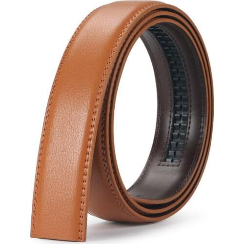 3.5cm Men Leather Belts No Buckle Automatic Belt Body Strap Waist Belts Male Black Brown Red White Cinturones Para Hombre