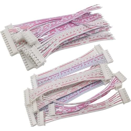 5Pcs XH2.54mm Female Connector Terminal Cable 10CM 20CM 30CM JST XH2.54 2P/3/4/5/6/7/8/9/10/11/12 Pin Single/Double Head 26AWG