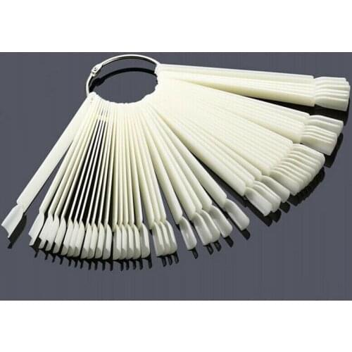 50pcs Nail Polish Display Sticks Color Palette Card Display Practice Sticks High Quality Fan Shaped False Nail Tips Art Tools