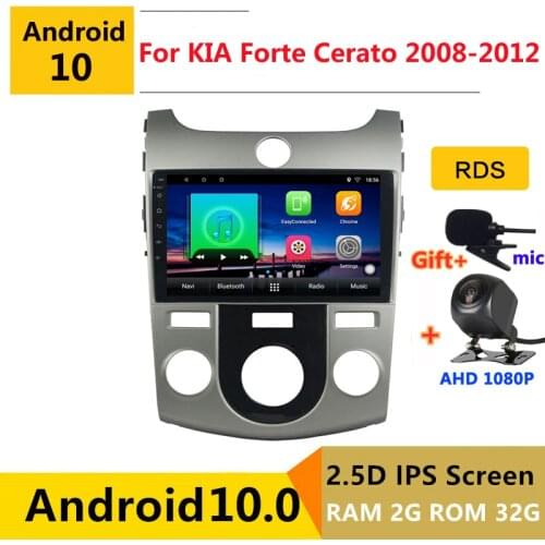9 inch Android 10 Car DVD Multimedia Player GPS For KIA Forte Cerato 2008 2009 2010-2012 audio auto radio stereo navigation