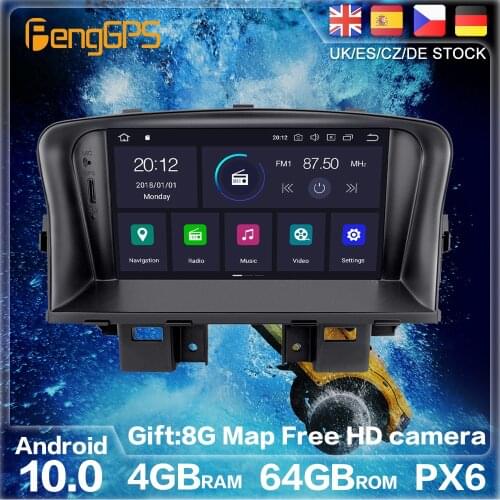 Android 10.0 64G PX6 For Chevrolet Cruze J300 2009 2014 GPS Navigation Auto Radio Stereo Car DVD Multimedia Player HeadUnit 2DIN