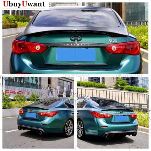 Real Carbon Fiber Car Trunk Spoiler Wing Lid For Infiniti Q50 2014-2021 Highkick Rear Wing Spoiler Rear Trunk