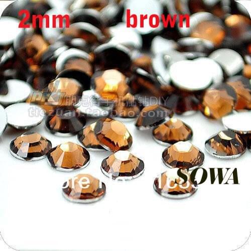 Free Shipping 10000pcs/bag Small Size 2mm Brown Color Resin Flatback beads,Nail Art beads,DIY Decoration
