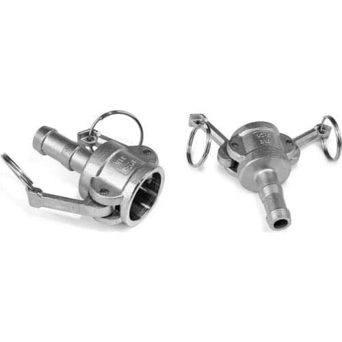 C Dirty Water Pump Adapter Female Camlock x Hose Barb Stainless Steel 316 DN15 1/2"