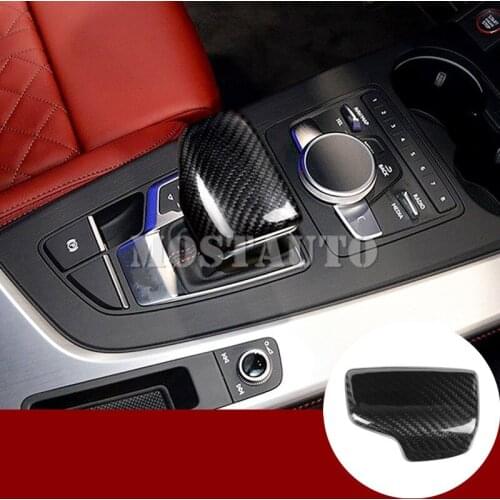 For Audi A5 S5 Carbon Fiber Center Console Gear Shift Knob Trim Cover 2017-2020 1pcs Car Accessories Interior Car Decor Car Trim