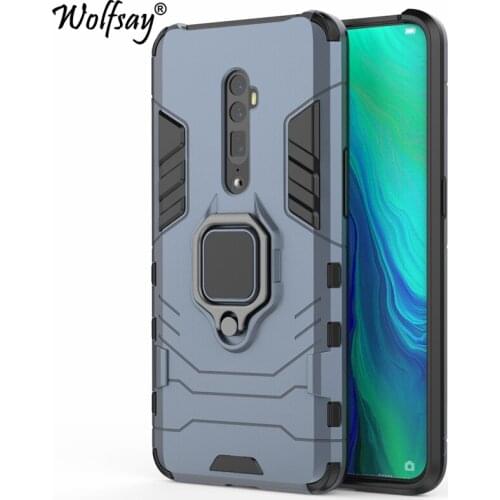 Wolfsay For Oppo Reno 10x Zoom Case, Car Holder Armor Cases Hard PC & Soft Silicone Cover for Oppo Reno 10x Zoom With Magnet