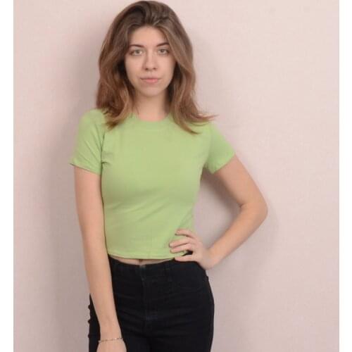 YUETONGME 2020 Multicolor Womens Crew Neck Basic style T-Shirt Top Female Streetwear Tees BT007A