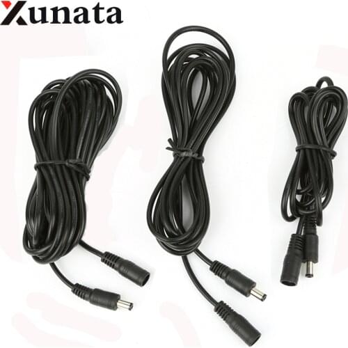 Hot Sale 1m 2m 3m 5M 10M DC connector Power Plug with extension wire 5.5 X 2.1 mm DC female & Male Jack adapter free shipping