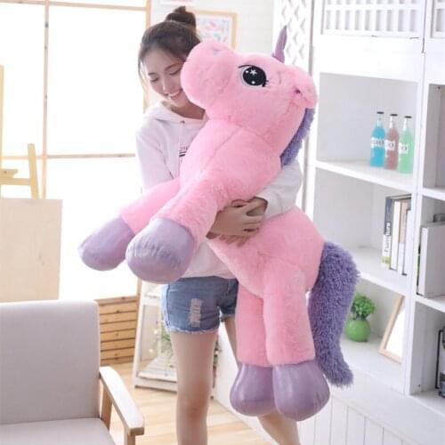 80/110cm Unicorn Plush Toy Giant Unicornio Stuffed Animal large size Horse Soft Peluche Doll christmas Gift Child Photo Props