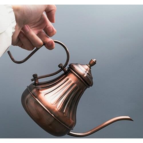 Royal Fine Mouth Gooseneck Coffee Pot Long Spout Pour Over Drip Coffee Kettle Bronze 304 Stainless Steel DIY Coffe Maker WF925