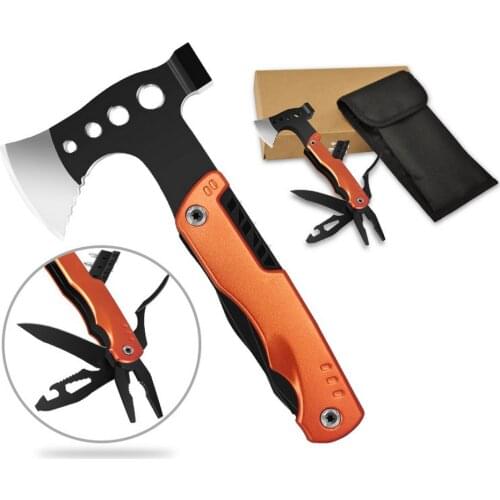 12 IN 1Camping Multitool Pocket Fold Survival Compact Tools Knife Axe Hammer Plier Bottle Opener Tactical Hammer Compact Tool