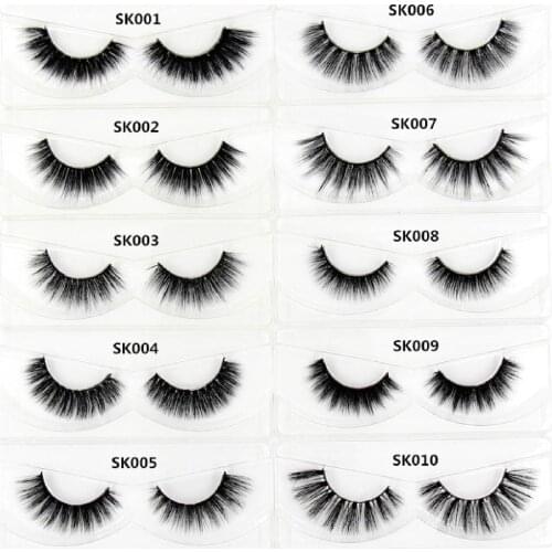 SOQOZ False Eyelashes 3D Silk Lashes Faux Mink Eyelashes 100% Vegan False Eyelash Reusable lightweight fibers Lashes SK004