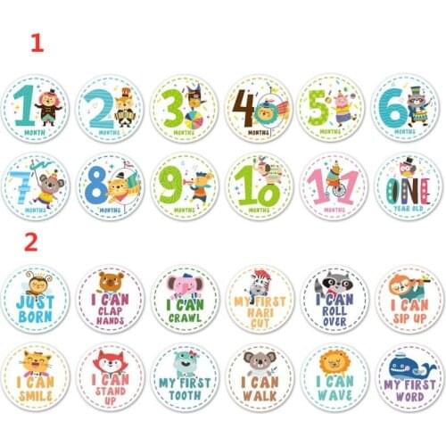 1-12 Months Baby Monthly Milestone Stickers Growth Tracking Stickers Shower Registry Gift Scrapbook Photo Memory Keepsake
