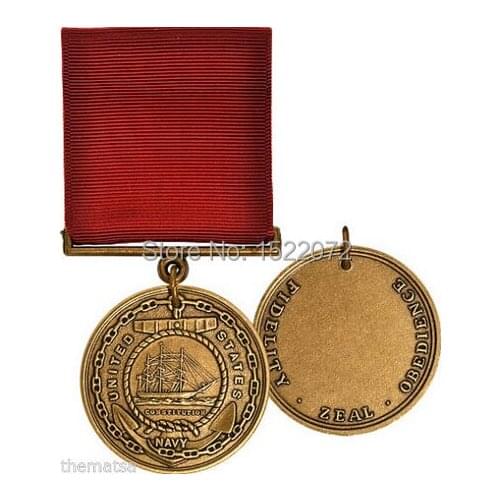 Low price custom NAVY GOOD CONDUCT WWII STYLE FULL SIZE MILITARY MEDAL MADE IN CHINA hot sales oem metal medals custom ribbons