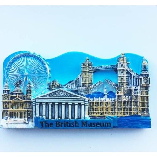 QIQIPP British landmark building tourism commemorative decorative crafts hand-painted magnetic refrigerator collection gift
