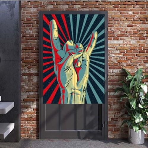 Beer Bar Rock Style Decorative Door Curtain Fabric Witchcraft Skull Party Restaurant Bathroom Toilet Kitchen Dormitory Screen