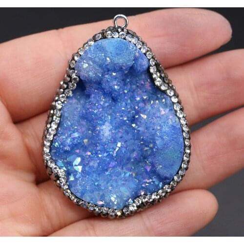 Natural Stone Pendants Irregular Agatess Crystal Bud Pendant for DIY Jewelry Making Good Quality Size 30x50-35x55 mm