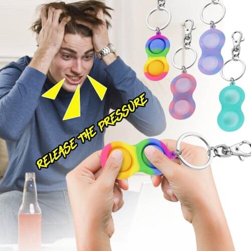 Simple Dimple Keychain Portable Mini Simpel Dimpel Pendant Silicone Sensory Fidget Squeezed Toy Autism Special Needs поп іти