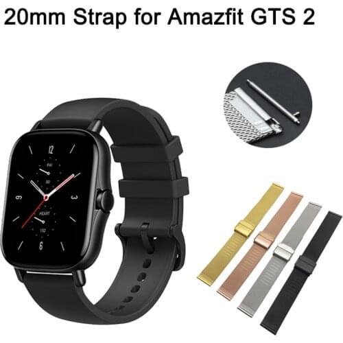 20MM Watch Band for Huami Amazfit GTS 2 Smart Watch Stainless Metal Bracelet for Xiaomi Amazfit GTS/GTS2 Wrist Strap