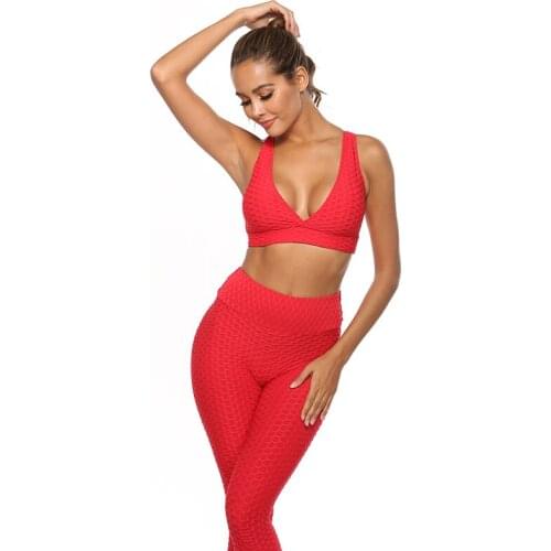 LEOQ Yoga Sexy deep V Shock-Proof Gathering Padded Sports Bra Push Up Underwear Backless Fitness Women Energy Active Wear