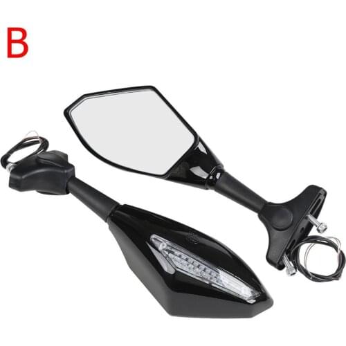 Motorcycle LED Turn Signal View Mirrors For Kawasaki ZX-6R ZX636 ZX6RR ZX10R Yamaha R1 R6 SUZUKI GSXR 600 1000