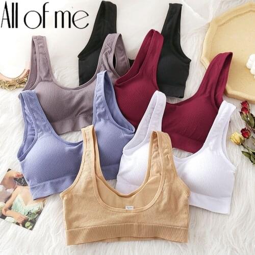 Women Tops Fashion Tank Crop Tops Camisole Padded Female Push Up Bralette Cami Girls Lounge Solid Color Wirefree Top Streetwear