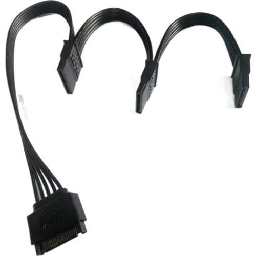 PC Server Computer Hard Drive 15Pin SATA 1 Male to 3 Female Splitter Power Cable Cord 18AWG