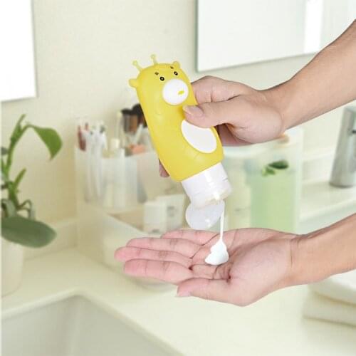 1 Pcs Makeup Cute Travel Food-grade Silicone Bottles Shampoo Shower Gel Lotion Sub-bottling Tube Squeeze Empty Bottle 50/70/90ML