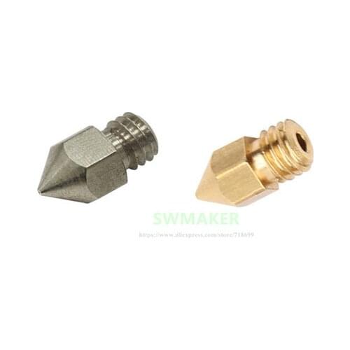 2pcs Ender-3 Stainless steel / brass nozzle 0.4mm high quality for Creality Ender-3 / 3S 3D printer
