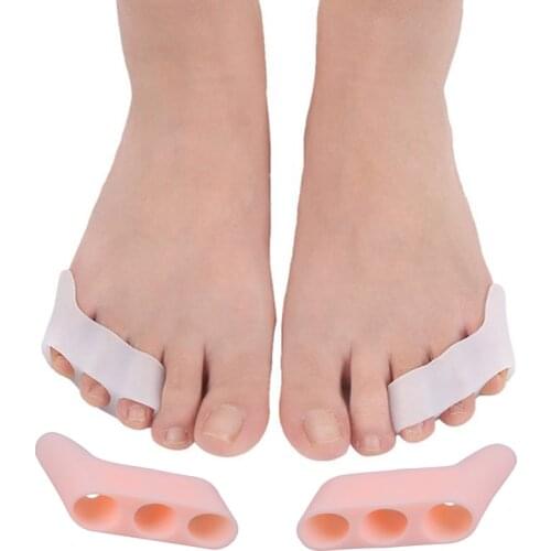 2Pcs Silicone Gel Bunion Splint Toe Separator Overlapping Spreader Protection Corrector Foot Massager 2 Colors
