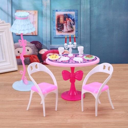 21pcs/Set Doll Candlelight Dinner Tools for Barbies 29cm Doll Mini Kitchen Tableware Furniture Children Girl Play Role Toy Gifts