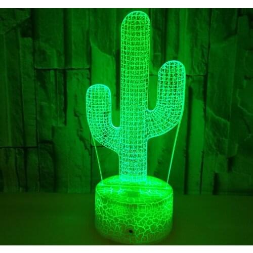 Newest 3D Lamp Cactus Unique Baby Night Light for Home Decoration Usb Battery Operated Lamp Gift Store Ideas Dropshipping Item