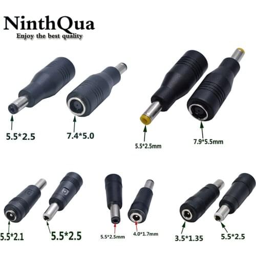 5.5*2.5mm DC Power Plug Adapter DC jack 5.5 X 2.5 mm Male to 7.9*5.5 7.4 *5.0 3.5*1.35 4.0*1.7 5.5*2.5mm 4.0*1.7mm Female 1Pcs