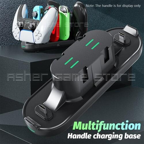 6 in 1 Controller Charger 4 JoyCon 2 Pro Gamepad Type-C Charging Dock Station LED Indicator for Nitendo Nintend Nintendo Switch