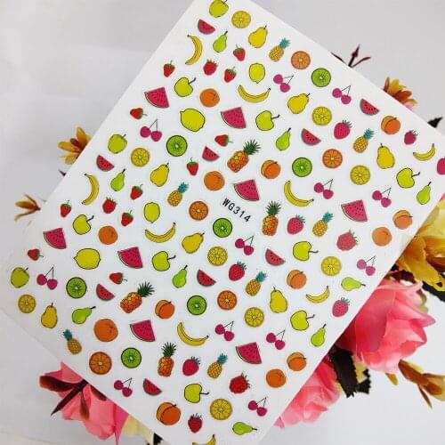 Colorful 3D Watercolor Fruits Stickers Sliders for Nails Self Adhesive Nail Art Decoraciones Foil Design Manicure Accesorios