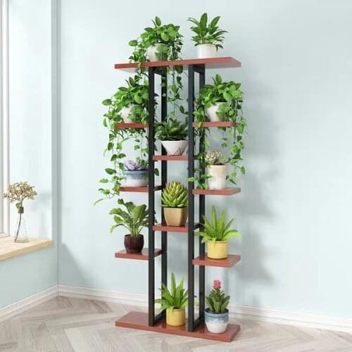 Flower shelf home multi-storey indoor space wrought iron flower stand multi-layer living room balcony flower pot shelf
