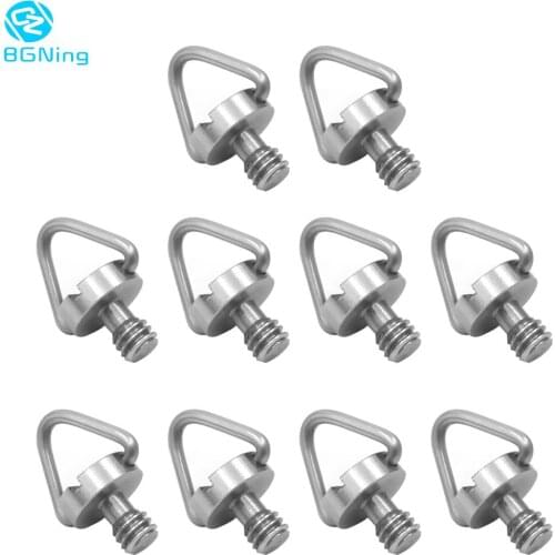 10Pcs Camera 1/4" 1/4 Inch D-Ring Screws Hand Drive Quick-Release Plate Tripod Replacement Screw for 5D2 Photo Studio Accessory