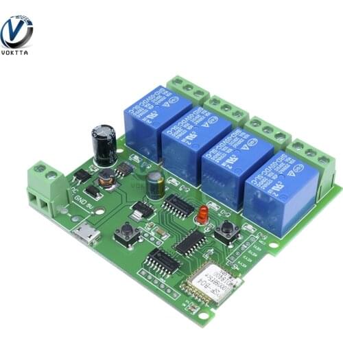DC 5V-32V Relay 4 Channel Wifi Relay Module Wireless Remote Control Switch Self-Lock For Smart Home Wifi Relay Control Board